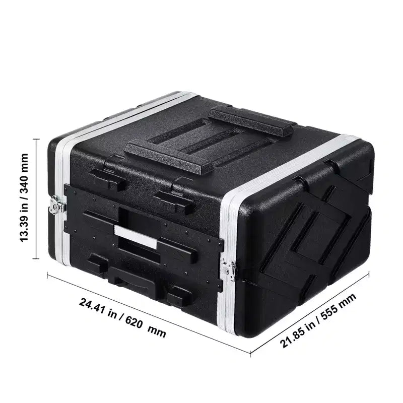 VEVOR Armadio Rack 6U, Profondità Standard 19 Pollici, Armadio Rack per Server con Costruzione in ABS Ruote Robuste Chiusure a Farfalla a Torsione, Parte Anteriore Staccabile, Nero
