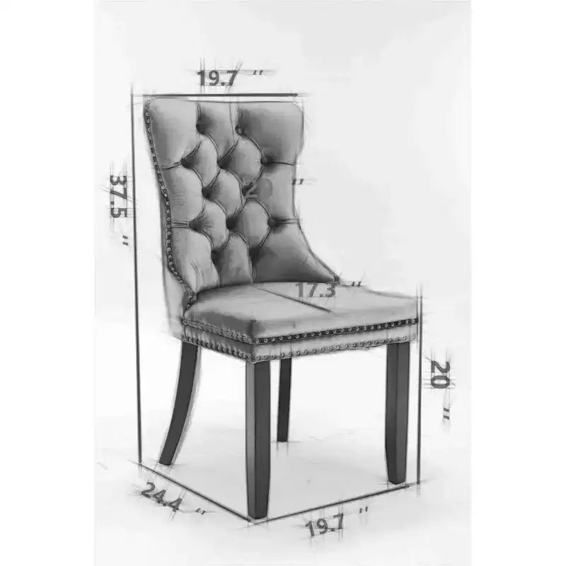 Set di 2 sedie da pranzo moderne Zeus & Ruta in velluto, con imbottitura trapuntata di alta qualità, struttura in legno massiccio e gambe con placcatura in acciaio inossidabile cromato