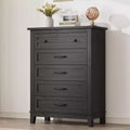 5 Drawer Dresser, 41.3 Tall Vertical Dresser with Storage Freestanding, Wooden Closet Storage Chest