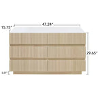 GDFStudio Erin Comò Moderno con 6 Cassetti, LED e Design Senza Maniglie in Legno Scanalato, 120 cm