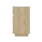 GDFStudio Erin Comò Moderno con 6 Cassetti, LED e Design Senza Maniglie in Legno Scanalato, 120 cm