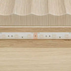 GDFStudio Erin Comò Moderno con 6 Cassetti, LED e Design Senza Maniglie in Legno Scanalato, 120 cm