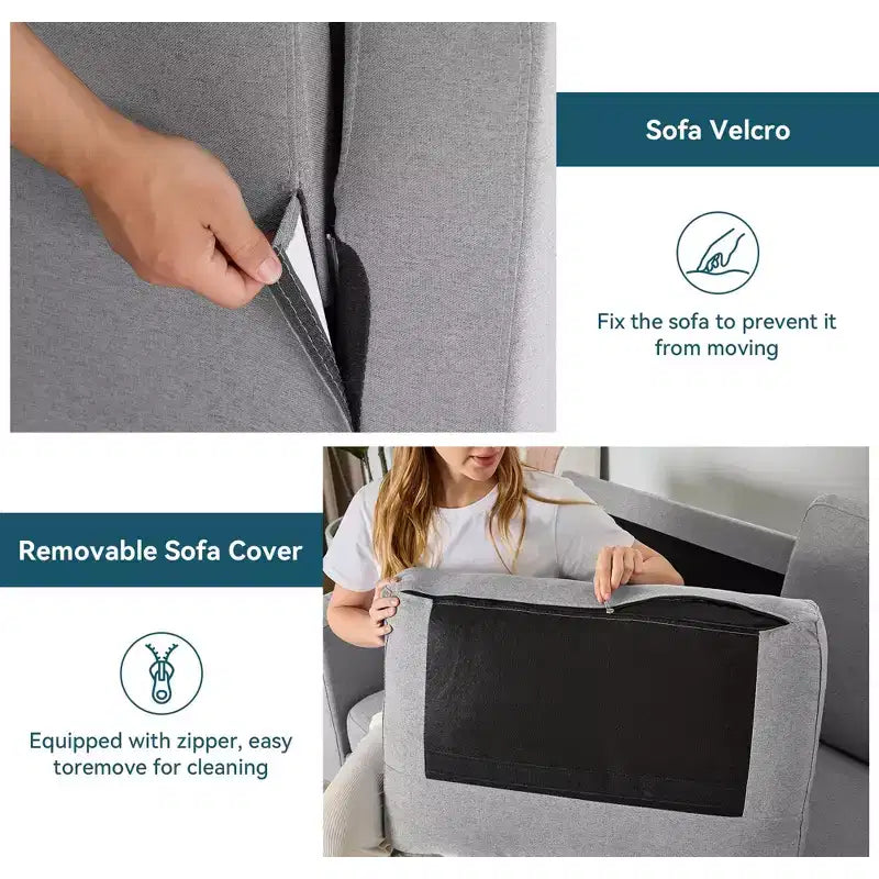 Dyonery Divano a due posti 65.4, comodo divano a due posti per soggiorno, divanetto moderno di metà secolo per camera da letto ufficio con cuscino a molle