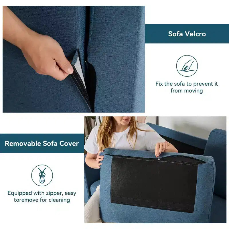 Dyonery Divano a due posti 65.4, comodo divano a due posti per soggiorno, divanetto moderno di metà secolo per camera da letto ufficio con cuscino a molle