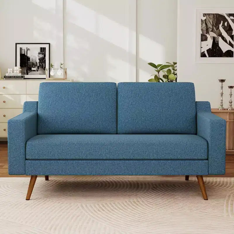 Dyonery 65.4 Loveseat Sofa,Comfy Love Seat Couches for Living Room,Mid Century Modern Small Couch for Bedroom Office with Spring Cushion