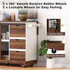 Merax Isola Cucina Stile Rustico con Anta a Ribalta, Mobiletto con Anta Scorrevole, Carrello con Portaspezie e Portasciugamani, Presa Elettrica e Ripiani Regolabili