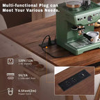 Merax Isola Cucina Stile Rustico con Anta a Ribalta, Mobiletto con Anta Scorrevole, Carrello con Portaspezie e Portasciugamani, Presa Elettrica e Ripiani Regolabili