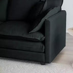 Divano Monoposto Profondo e Comodo Poltrona da Lettura Rivestita Sedia da Soggiorno Tessuto Chenille Bianco 1 Cuscino Decorativo
