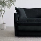 Divano Monoposto Profondo e Comodo Poltrona da Lettura Rivestita Sedia da Soggiorno Tessuto Chenille Bianco 1 Cuscino Decorativo