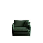 Divano Monoposto Profondo e Comodo Poltrona da Lettura Rivestita Sedia da Soggiorno Tessuto Chenille Bianco 1 Cuscino Decorativo