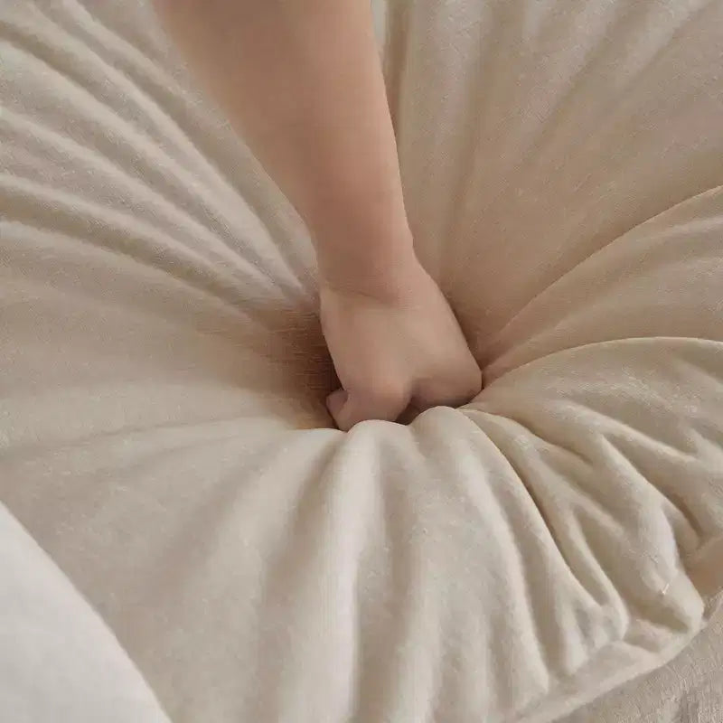 Divano Monoposto Profondo e Comodo Poltrona da Lettura Rivestita Sedia da Soggiorno Tessuto Chenille Bianco 1 Cuscino Decorativo