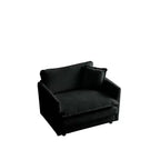 Divano Monoposto Profondo e Comodo Poltrona da Lettura Rivestita Sedia da Soggiorno Tessuto Chenille Bianco 1 Cuscino Decorativo
