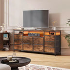 Cassettiera a 10 cassetti per TV da 75 pollici, Cassettiera ampia e lunga 63 W, Organizzatore multi-funzionale per armadio, corridoio, soggiorno
