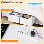 Cassettiera a 10 cassetti per TV da 75 pollici, Cassettiera ampia e lunga 63 W, Organizzatore multi-funzionale per armadio, corridoio, soggiorno