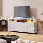 Cassettiera a 10 cassetti per TV da 75 pollici, Cassettiera ampia e lunga 63 W, Organizzatore multi-funzionale per armadio, corridoio, soggiorno