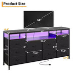 Cassettiera a 10 cassetti per TV da 75 pollici, Cassettiera ampia e lunga 63 W, Organizzatore multi-funzionale per armadio, corridoio, soggiorno