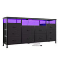 10 Drawer Dresser for 75In TVs, 63 W Long Wide Chest of Drawers, Multi-Functional Storage Organizer Dresser for Closet Hallway Living Room