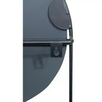 Specchio da parete rotondo Storied Home galleggiante con cornice in metallo e mensola, nero