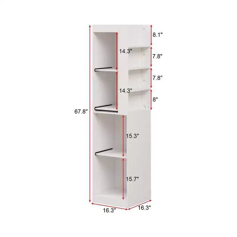 Famapy Mobile Alto da Bagno Bianco - Organizer con Ripiani Scorrevoli per Articoli da Toeletta