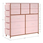 Cassettiera ampia da 39" per camera da letto, cassettiera alta da 37,4" con 12 cassetti, contenitori