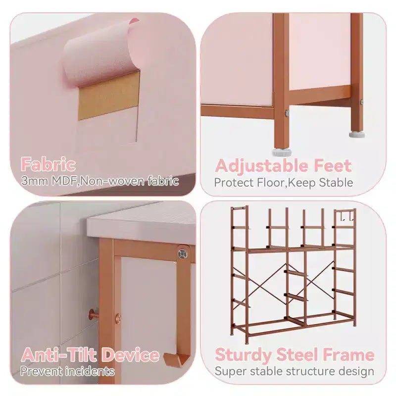Cassettiera ampia da 39" per camera da letto, cassettiera alta da 37,4" con 12 cassetti, contenitori