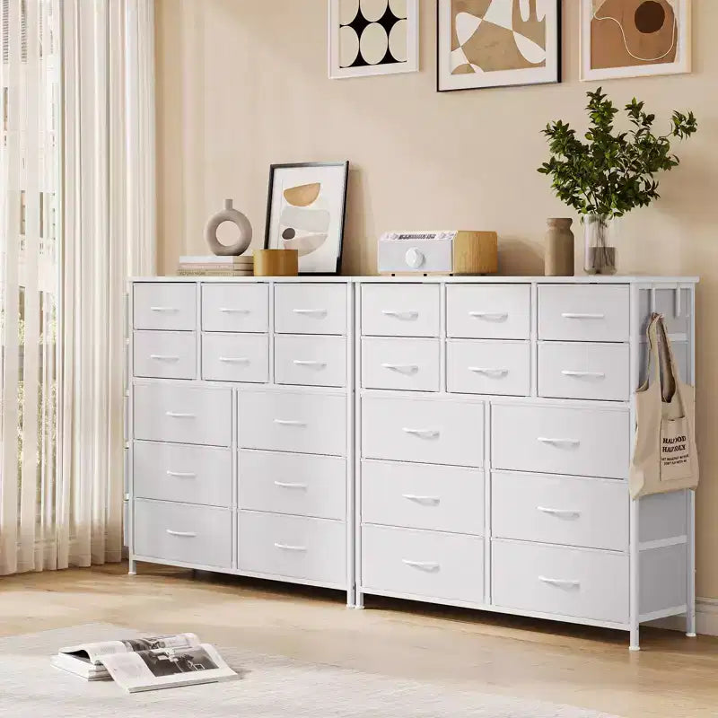 Cassettiera ampia da 39" per camera da letto, cassettiera alta da 37,4" con 12 cassetti, contenitori