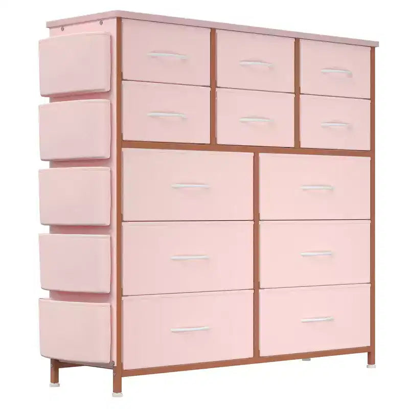 Cassettiera ampia da 39" per camera da letto, cassettiera alta da 37,4" con 12 cassetti, contenitori
