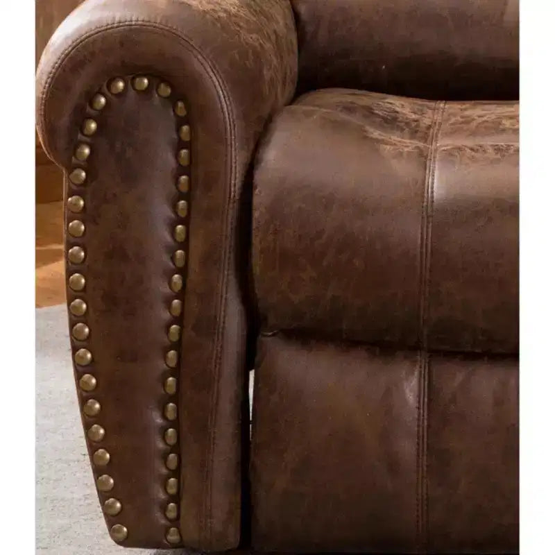 Poltrona Reclinabile Elettrica Bestier in Pelle Rigenerata Traspirante, Classica Poltrona Singola per Home Cinema Reclinabile con Porta USB, Comodi Braccioli
