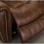 Poltrona Reclinabile Elettrica Bestier in Pelle Rigenerata Traspirante, Classica Poltrona Singola per Home Cinema Reclinabile con Porta USB, Comodi Braccioli