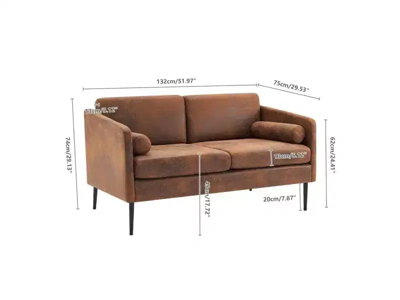 Karl Home | Divano con braccioli quadrati da 51,97 pollici