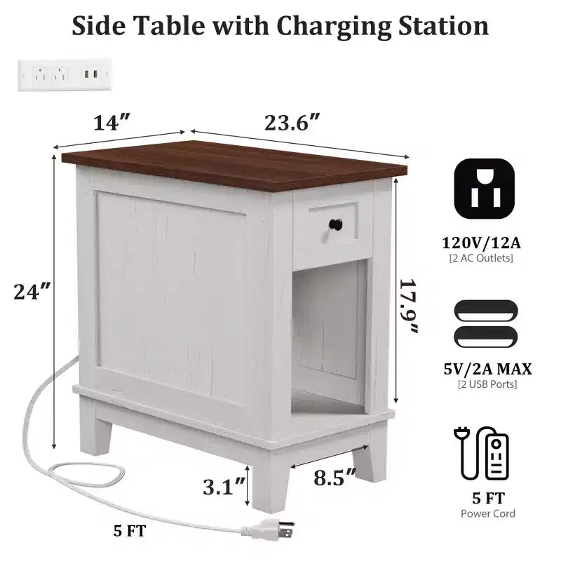 Tavolino da caffè a cassetto singolo in PB MDF - Elegante e funzionale tavolino laterale per divano, Materiale durevole in MDF, Design salvaspazio, Facile da montare