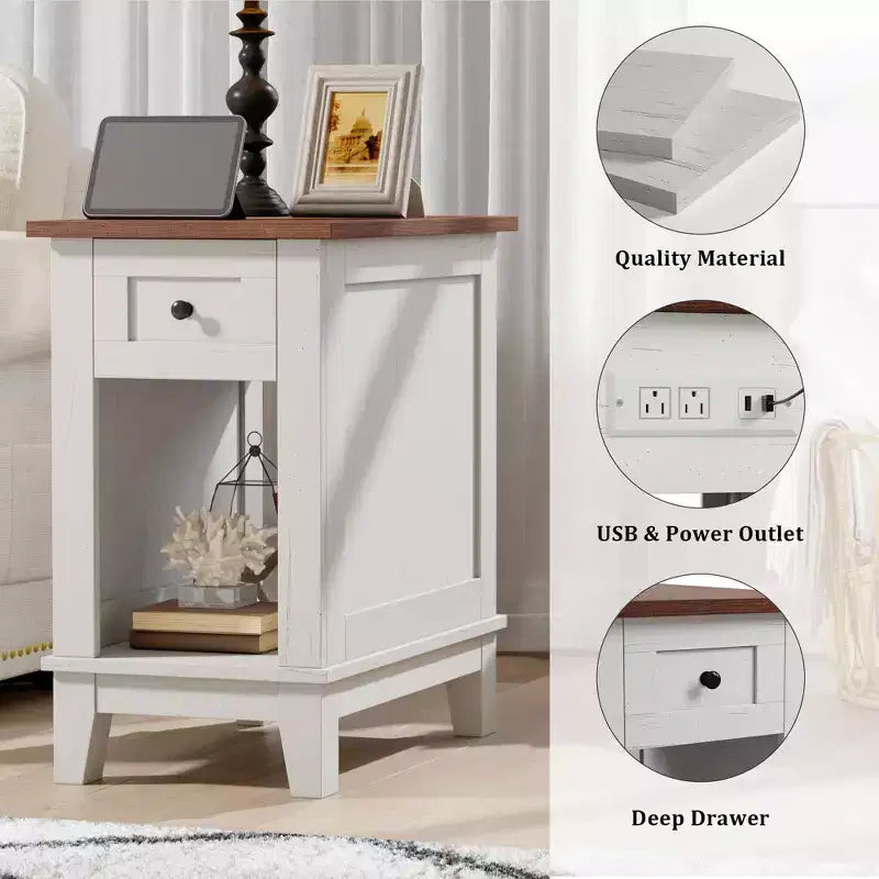 Tavolino da caffè a cassetto singolo in PB MDF - Elegante e funzionale tavolino laterale per divano, Materiale durevole in MDF, Design salvaspazio, Facile da montare