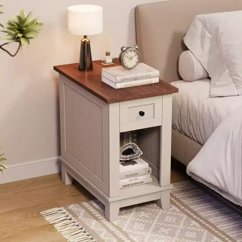 Tavolino da caffè a cassetto singolo in PB MDF - Elegante e funzionale tavolino laterale per divano, Materiale durevole in MDF, Design salvaspazio, Facile da montare