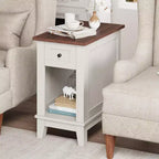 Tavolino da caffè a cassetto singolo in PB MDF - Elegante e funzionale tavolino laterale per divano, Materiale durevole in MDF, Design salvaspazio, Facile da montare