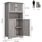 Acekool Armadietto Contenitore Alto 128 cm con Ante in Vetro, Ripiani Regolabili, Credenza Dispensa Mobile Bar per Cucina Soggiorno