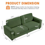 Divano Moderno 2 Posti, Divano Oversize in Corduroy con Fodera Lavabile, Seduta Profonda con Bracciolo Largo, Comodo Divano Cloud per Soggiorno, Camera da Letto, Ufficio