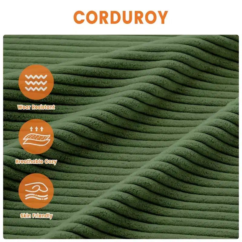 Divano Moderno 2 Posti, Divano Oversize in Corduroy con Fodera Lavabile, Seduta Profonda con Bracciolo Largo, Comodo Divano Cloud per Soggiorno, Camera da Letto, Ufficio