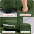 Divano Moderno 2 Posti, Divano Oversize in Corduroy con Fodera Lavabile, Seduta Profonda con Bracciolo Largo, Comodo Divano Cloud per Soggiorno, Camera da Letto, Ufficio