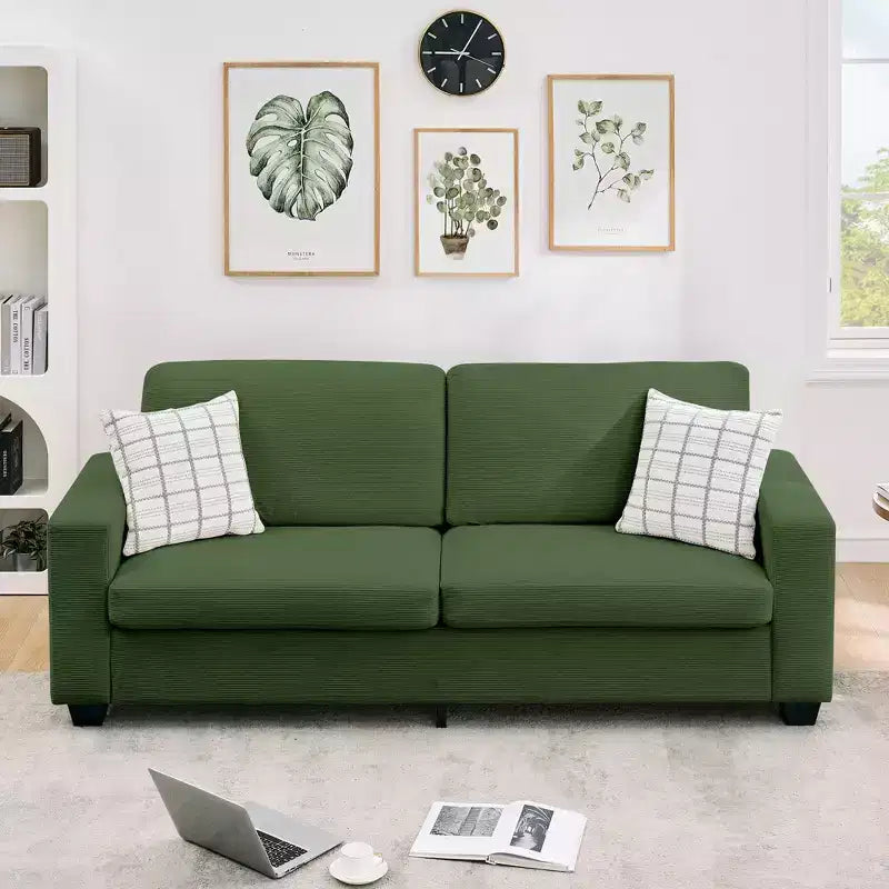 Divano Moderno 2 Posti, Divano Oversize in Corduroy con Fodera Lavabile, Seduta Profonda con Bracciolo Largo, Comodo Divano Cloud per Soggiorno, Camera da Letto, Ufficio