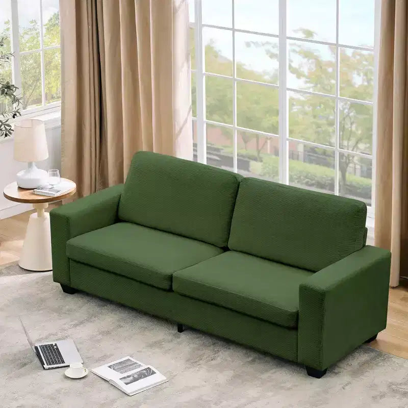Divano Moderno 2 Posti, Divano Oversize in Corduroy con Fodera Lavabile, Seduta Profonda con Bracciolo Largo, Comodo Divano Cloud per Soggiorno, Camera da Letto, Ufficio