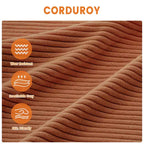 Divano Moderno 2 Posti, Divano Oversize in Corduroy con Fodera Lavabile, Seduta Profonda con Bracciolo Largo, Comodo Divano Cloud per Soggiorno, Camera da Letto, Ufficio