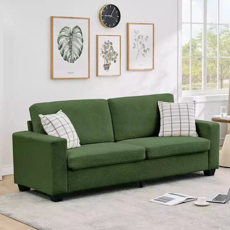 Divano Moderno 2 Posti, Divano Oversize in Corduroy con Fodera Lavabile, Seduta Profonda con Bracciolo Largo, Comodo Divano Cloud per Soggiorno, Camera da Letto, Ufficio