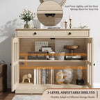 Credenza da 35 pollici, Mobiletto Buffet, Mobile Bar per Caffè con Porta a Vetro e Cassetto, Tavolo Consolle da Ingresso, Mobile Contenitore
