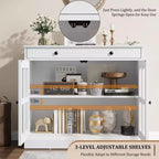 Credenza da 35 pollici, Mobiletto Buffet, Mobile Bar per Caffè con Porta a Vetro e Cassetto, Tavolo Consolle da Ingresso, Mobile Contenitore
