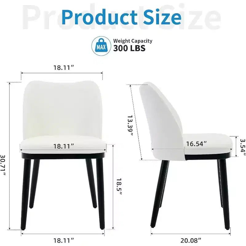 Sedie da pranzo imbottite Acekool, set da 2, sedie laterali moderne imbottite con gambe in legno per cucina e soggiorno