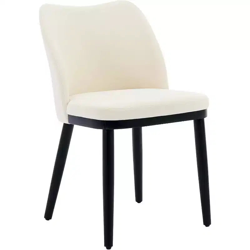 Sedie da pranzo imbottite Acekool, set da 2, sedie laterali moderne imbottite con gambe in legno per cucina e soggiorno