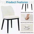 Sedie da pranzo imbottite Acekool, set da 2, sedie laterali moderne imbottite con gambe in legno per cucina e soggiorno