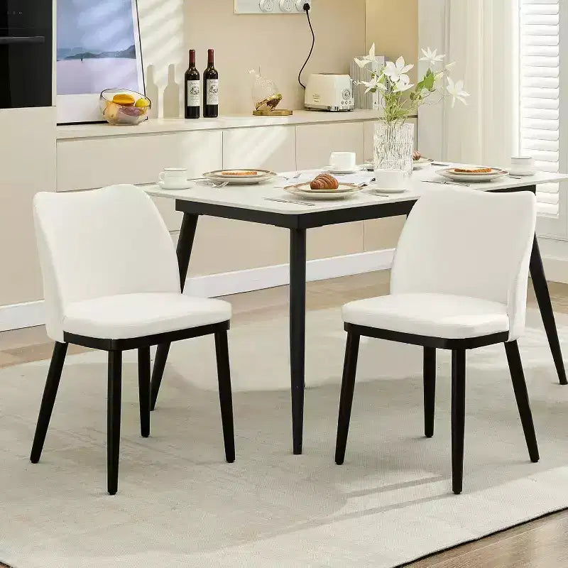 Acekool Upholstered Dining Chairs Set of 2, Padded Modern Side Chairs with Wood Legs for Kitchen and Living Room