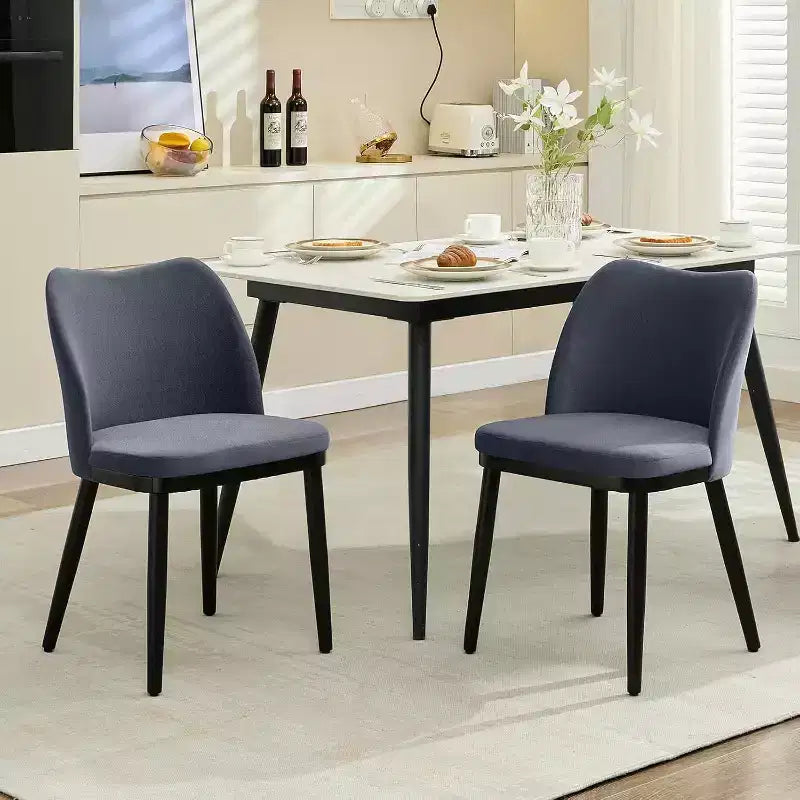 Sedie da pranzo imbottite Acekool, set da 2, sedie laterali moderne imbottite con gambe in legno per cucina e soggiorno