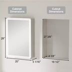 Pensile da bagno Alita con specchi e luci, 3 modalità di illuminazione, antiappannamento, dimmerabile, funzione memoria, presa di corrente, argento